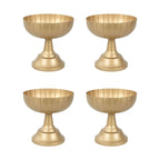 4 - Pack Metal Compote Pedestal Bowl Flower Vases in Grecian Urn Style Gold - Refined Floral Wedding Table Centerpieces 8.5" - Bell Racket Store