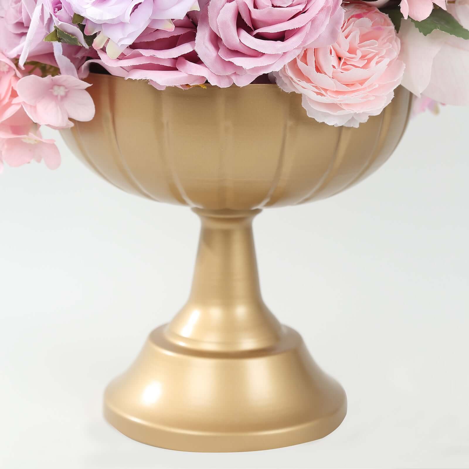 4 - Pack Metal Compote Pedestal Bowl Flower Vases in Grecian Urn Style Gold - Refined Floral Wedding Table Centerpieces 8.5" - Bell Racket Store