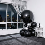 4 - Pack Metallic Black Sphere Balloons, 39" Orbz Mylar Balloons Helium or Air - Filled Party Supplies - Bell Racket Store