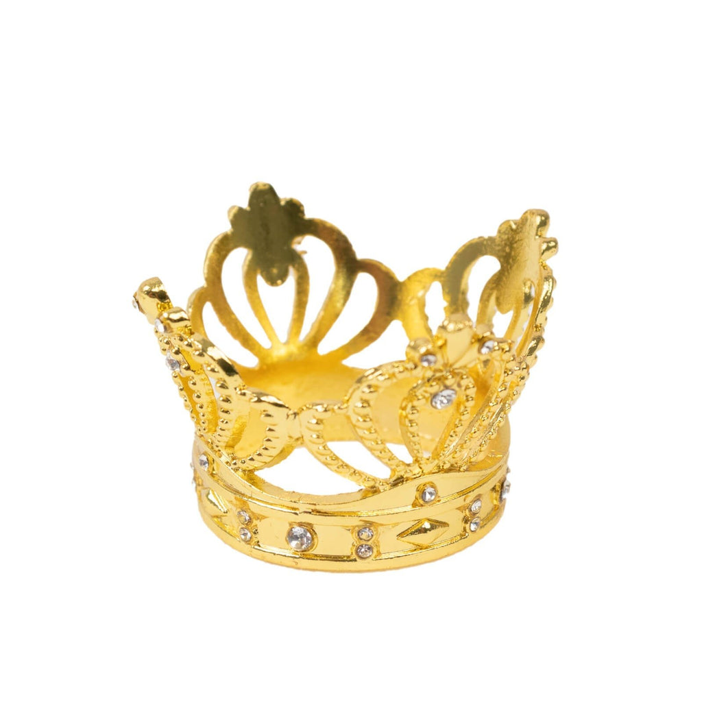 4 Pack Metallic Gold Crown Rhinestone Napkin Rings, Royal Bling Napkin Holders - Bell Racket Store