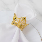 4 Pack Metallic Gold Crown Rhinestone Napkin Rings, Royal Bling Napkin Holders - Bell Racket Store