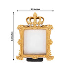 4 - Pack Picture Frames Gold Resin Royal Crown Design Square - Baroque Wedding Place Card Holders & Party Favors 3.5" - Bell Racket Store