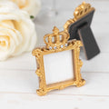 4 - Pack Picture Frames Gold Resin Royal Crown Design Square - Baroque Wedding Place Card Holders & Party Favors 3.5" - Bell Racket Store