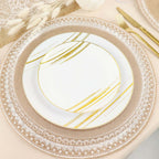 4 - Pack Placemats Braided Design Natural Jute and White Round - Rustic Burlap Woven Table Mats 15" - Bell Racket Store