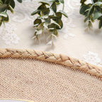 4 - Pack Placemats Braided Edge Design Natural Burlap Jute Round - Rustic Farmhouse Style with Trim 15" - Bell Racket Store