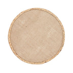 4 - Pack Placemats Braided Edge Design Natural Burlap Jute Round - Rustic Farmhouse Style with Trim 15" - Bell Racket Store