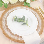 4 - Pack Placemats Fringe Print Design Natural Jute and White Round - Rustic Burlap Woven Style 15" - Bell Racket Store