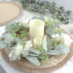 4 - Pack Placemats Fringed Edge Design Natural Rustic Burlap Jute Round - Farmhouse Style Table Mats with Trim 15" - Bell Racket Store