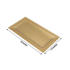 4 - Pack Plastic 14" Rectangle Serving Trays Gold with Lace Rim - Chic Decorative Table Tray Platters for Buffets Banquets Dinner Parties - Bell Racket Store