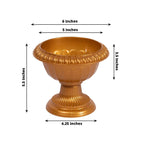 4 - Pack Plastic Flower Pot Vases Roman Style Gold - Classic Floral Urn Planter Table Centerpieces 6" - Bell Racket Store