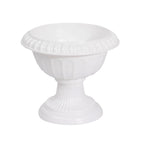 4 - Pack Plastic Flower Pot Vases Roman Style White - Classic Floral Urn Planter Table Centerpieces 6" - Bell Racket Store