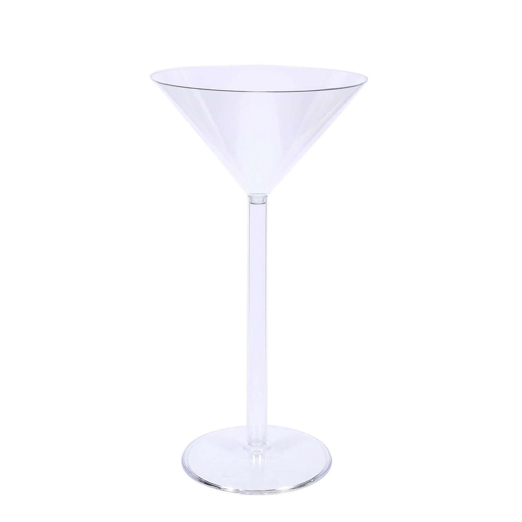 4 - Pack Plastic Flower Vases Martini Glass Design Clear - Fillable Long Stem Event Centerpieces 18" - Bell Racket Store