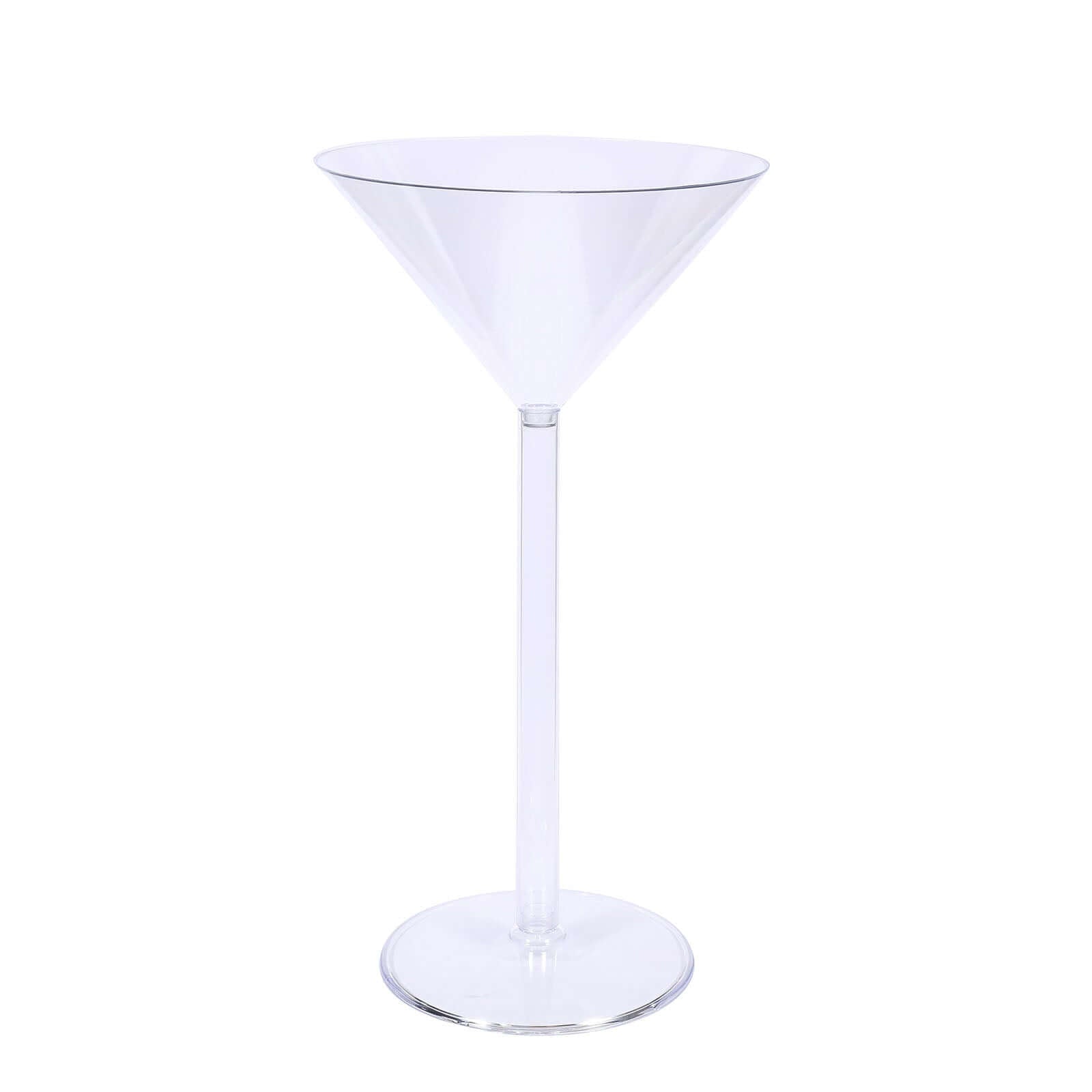 4 - Pack Plastic Flower Vases Martini Glass Design Clear - Fillable Long Stem Event Centerpieces 18" - Bell Racket Store