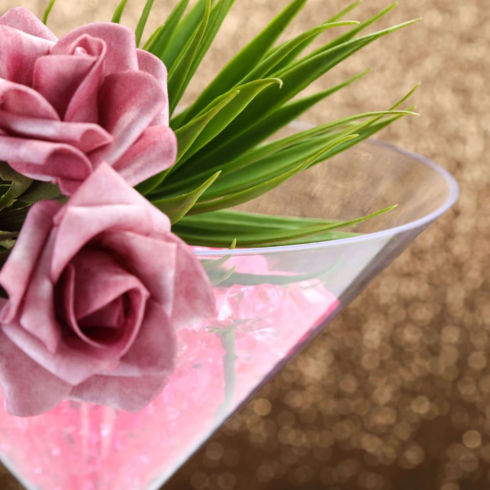 4 - Pack Plastic Flower Vases Martini Glass Design Clear - Fillable Long Stem Event Centerpieces 18" - Bell Racket Store