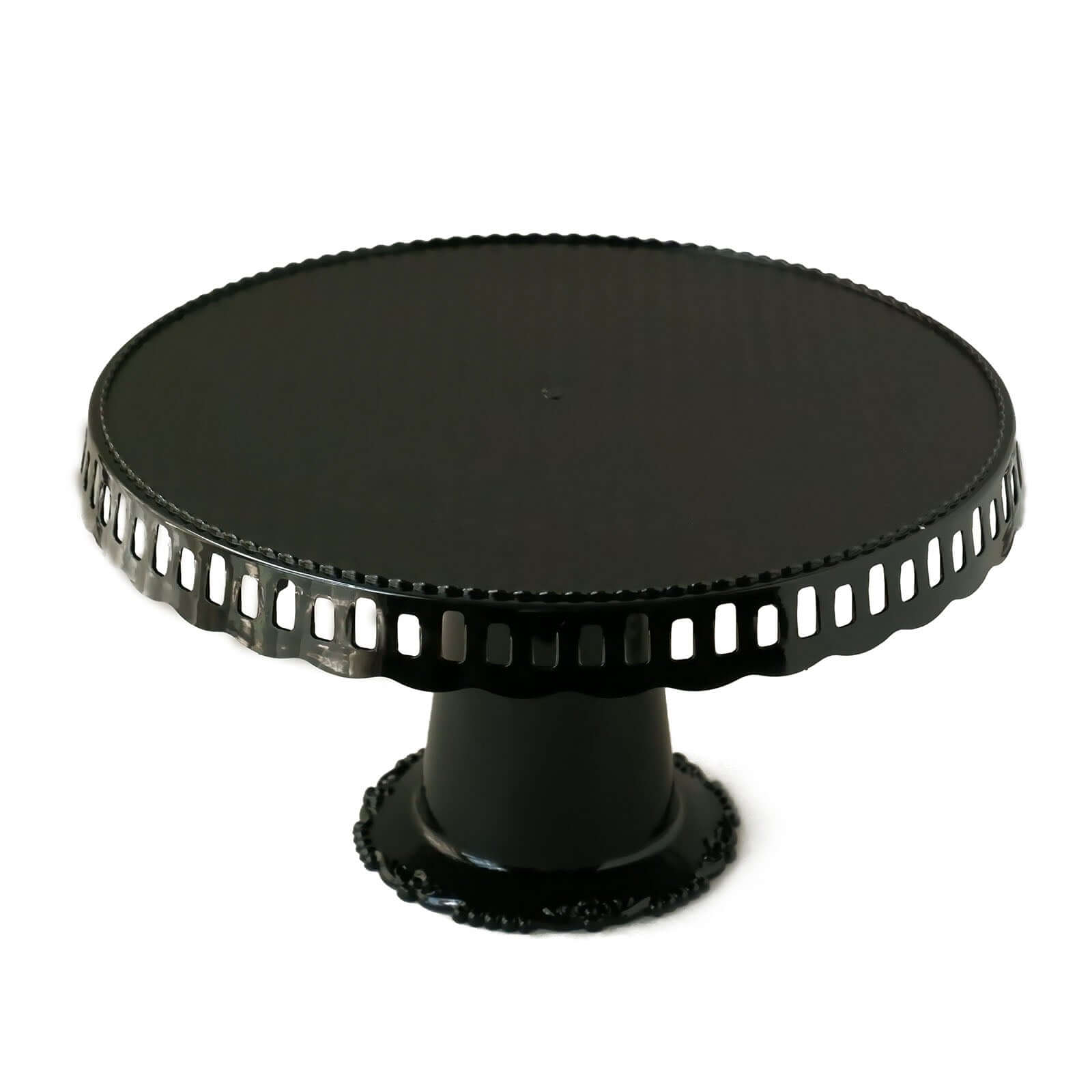 4 - Pack Plastic Round Pedestal Cake Stands Black for Dessert Presentation 13" - Bell Racket Store