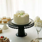 4 - Pack Plastic Round Pedestal Cake Stands Black for Dessert Presentation 13" - Bell Racket Store