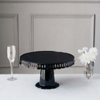 4 - Pack Plastic Round Pedestal Cake Stands Black for Dessert Presentation 13" - Bell Racket Store
