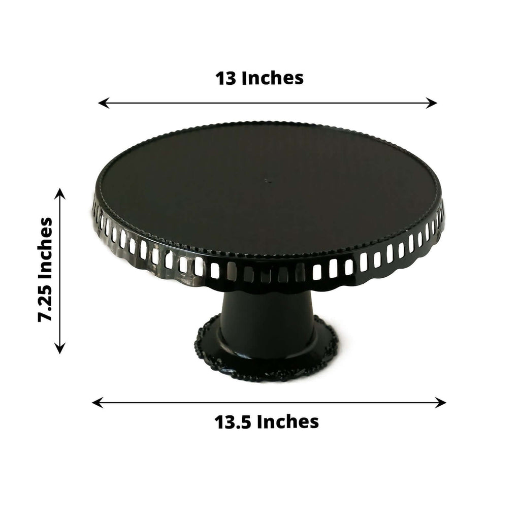 4 - Pack Plastic Round Pedestal Cake Stands Black for Dessert Presentation 13" - Bell Racket Store