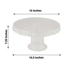 4 - Pack Plastic Round Pedestal Cake Stands Clear - Reusable Cupcake Pastry Display Risers with Hollow Ribbon Trim Edges for Stylish Dessert Presentation 13" - Bell Racket Store