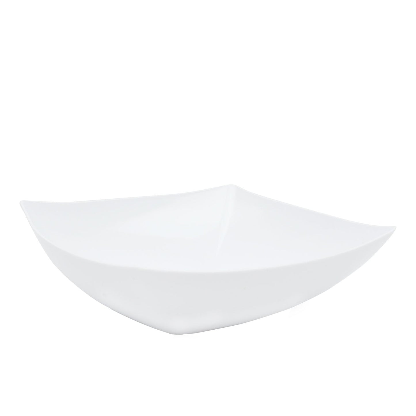 4 - Pack Plastic Serving Bowls White Square - Lightweight Medium Disposable Dishes for Events 32oz - NestOCart