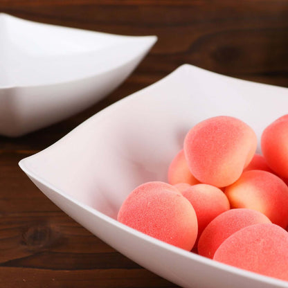 4 - Pack Plastic Serving Bowls White Square - Lightweight Medium Disposable Dishes for Events 32oz - NestOCart