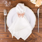 4 Pack Rose Gold Metal Butterfly Napkin Rings, Decorative Laser Cut Cloth Napkin Holders - Bell Racket Store
