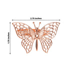 4 Pack Rose Gold Metal Butterfly Napkin Rings, Decorative Laser Cut Cloth Napkin Holders - Bell Racket Store