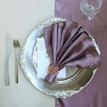 5 Pack Satin 20"x20" Napkins Violet Amethyst - Luxurious Shine & Smooth Dinner Napkins