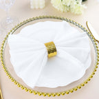 4 Pack Shiny Gold Basket Weave Napkin Rings, Metallic Napkin Holders - Bell Racket Store