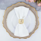 4 Pack Shiny Gold Laser Cut Rose Round Metal Napkin Rings, Decorative Flower Napkin Holders - Bell Racket Store