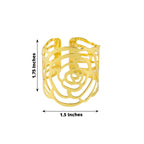 4 Pack Shiny Gold Laser Cut Rose Round Metal Napkin Rings, Decorative Flower Napkin Holders - Bell Racket Store