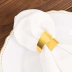 4 Pack Shiny Gold Metal Swirl Wrap Cuff Band Napkin Rings, Decorative Scroll Serviette Buckle Napkin Holders - Bell Racket Store
