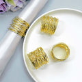4 Pack Shiny Gold Metal Wire Paper or Cloth Linen Napkin Rings - Bell Racket Store