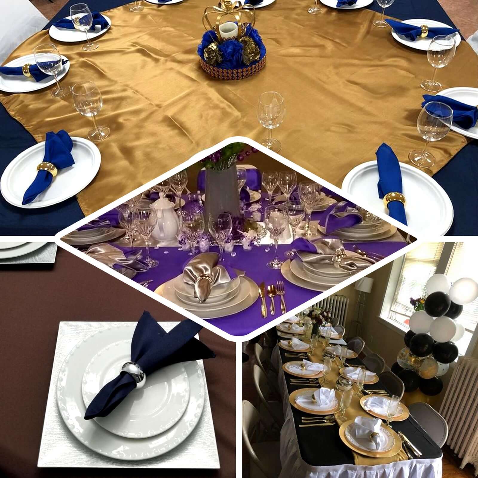 4 Pack Shiny Metallic Black Acrylic Napkin Rings - NestOCart