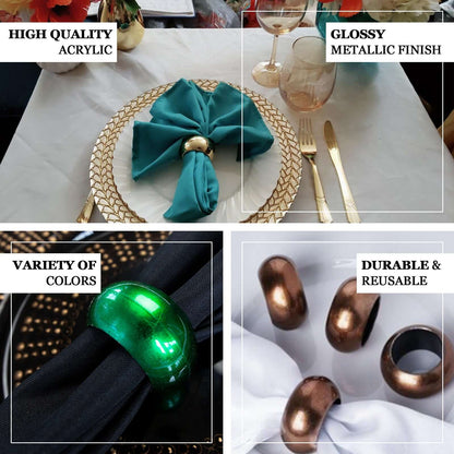 4 Pack Shiny Metallic Gold Acrylic Napkin Rings - NestOCart