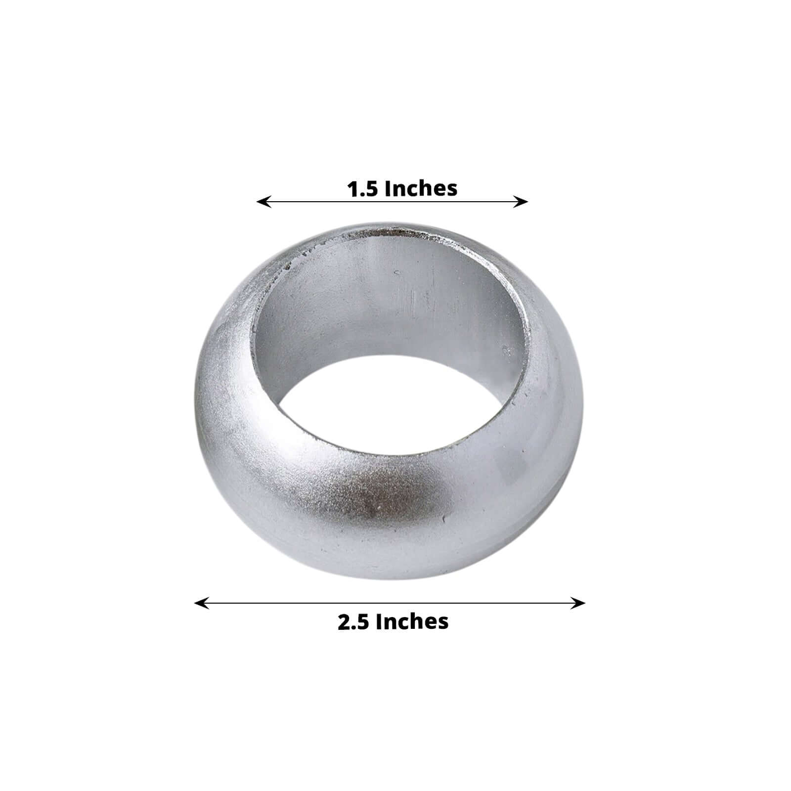 4 Pack Shiny Metallic Silver Acrylic Napkin Rings - NestOCart