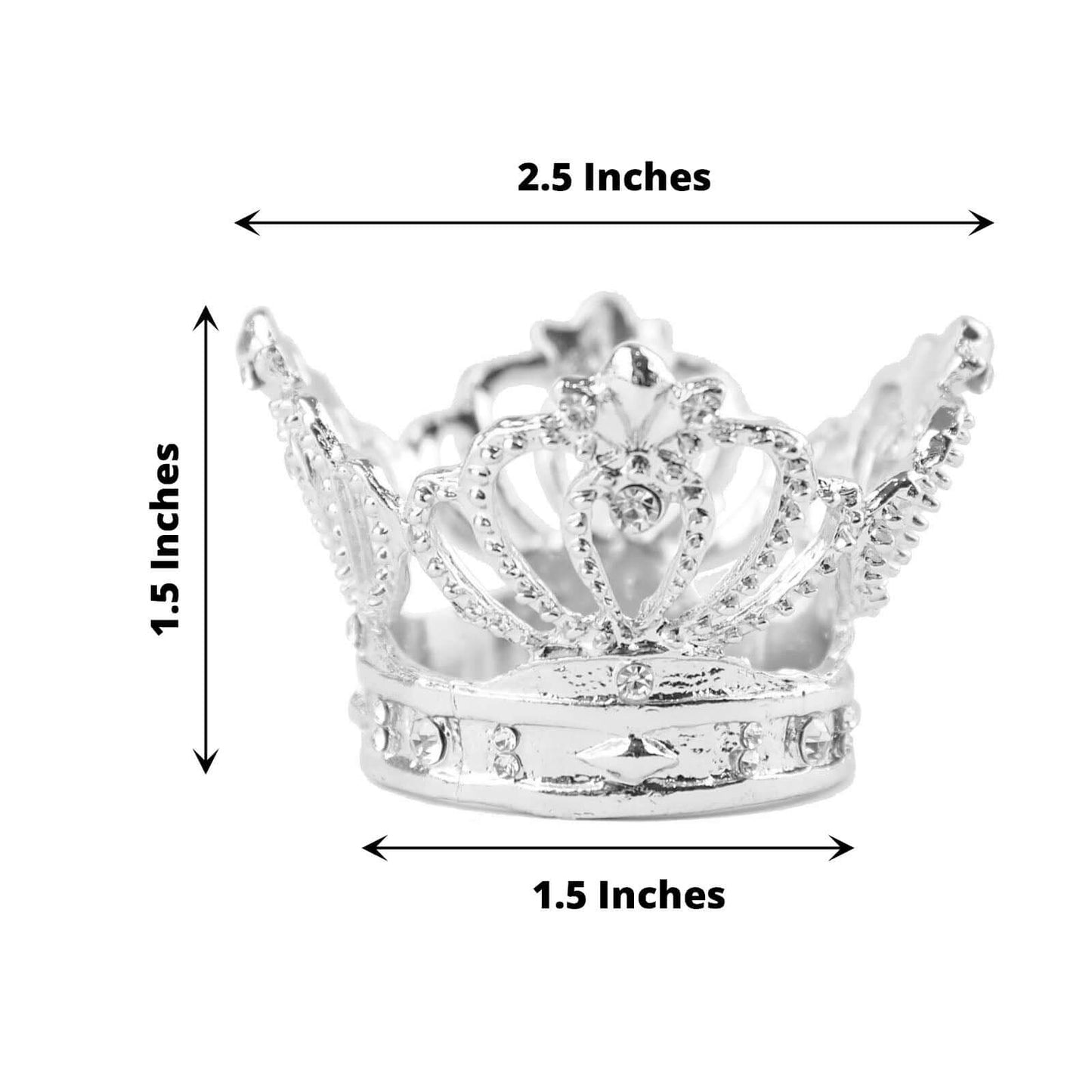 4 Pack Silver Metal Crown Rhinestone Napkin Rings, Royal Bling Napkin Holders - Bell Racket Store
