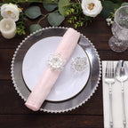 4 Pack Silver Metal Hollow Sun Flower Napkin Rings, Modern Flower Shaped Napkin Bands - Bell Racket Store