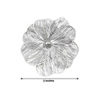 4 Pack Silver Metal Jasmine Flower Napkin Holders with Pearl Center, Decorative Floral Napkin Ring Bands - 2" - Bell Racket Store