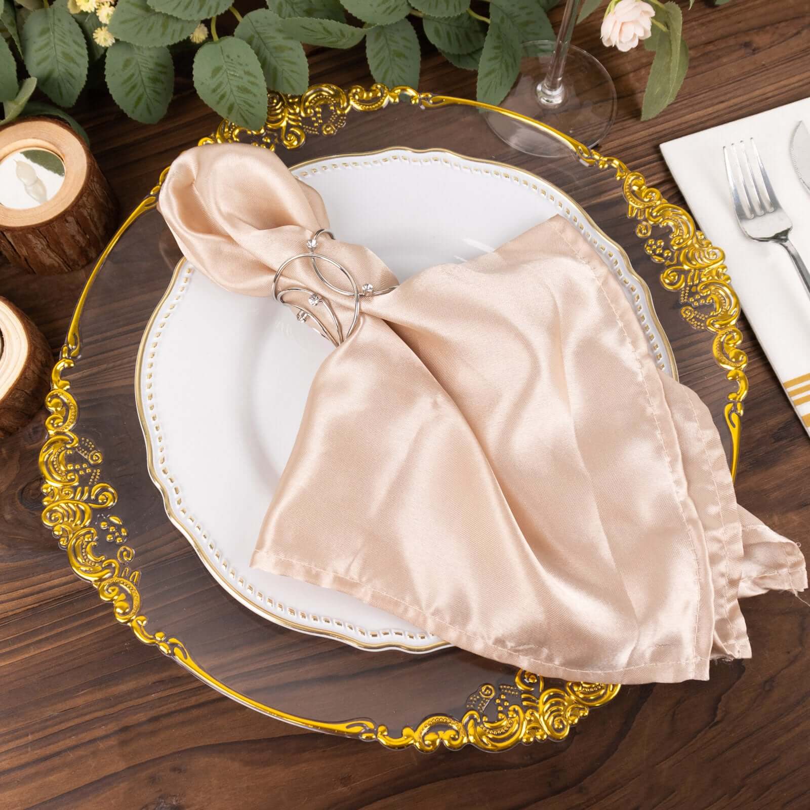 4 Pack Silver Metal Napkin Rings, Hollow Woven Style With Rhinestones, Elegant Napkin Holders - Bell Racket Store