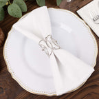 4 Pack Silver Metal Napkin Rings, Hollow Woven Style With Rhinestones, Elegant Napkin Holders - Bell Racket Store