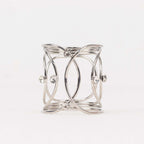 4 Pack Silver Metal Napkin Rings, Hollow Woven Style With Rhinestones, Elegant Napkin Holders - Bell Racket Store