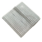4 Pack Silver Rhinestone Mesh Velcro Backdrop Curtain Bands, Large Chair Sash Clip Tie Backs - 5"X10" - Bell Racket Store