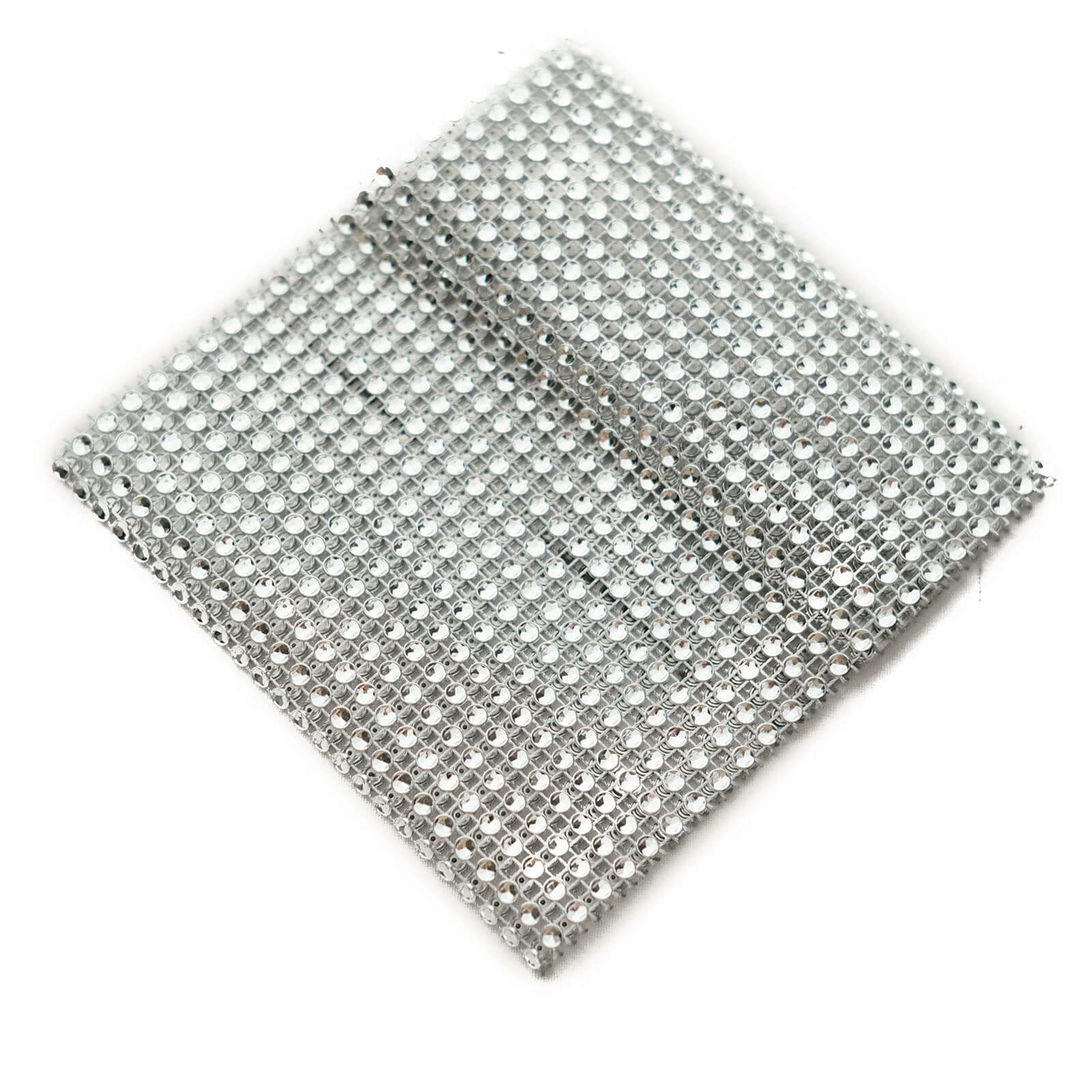 4 Pack Silver Rhinestone Mesh Velcro Backdrop Curtain Bands, Large Chair Sash Clip Tie Backs - 5"X10" - Bell Racket Store