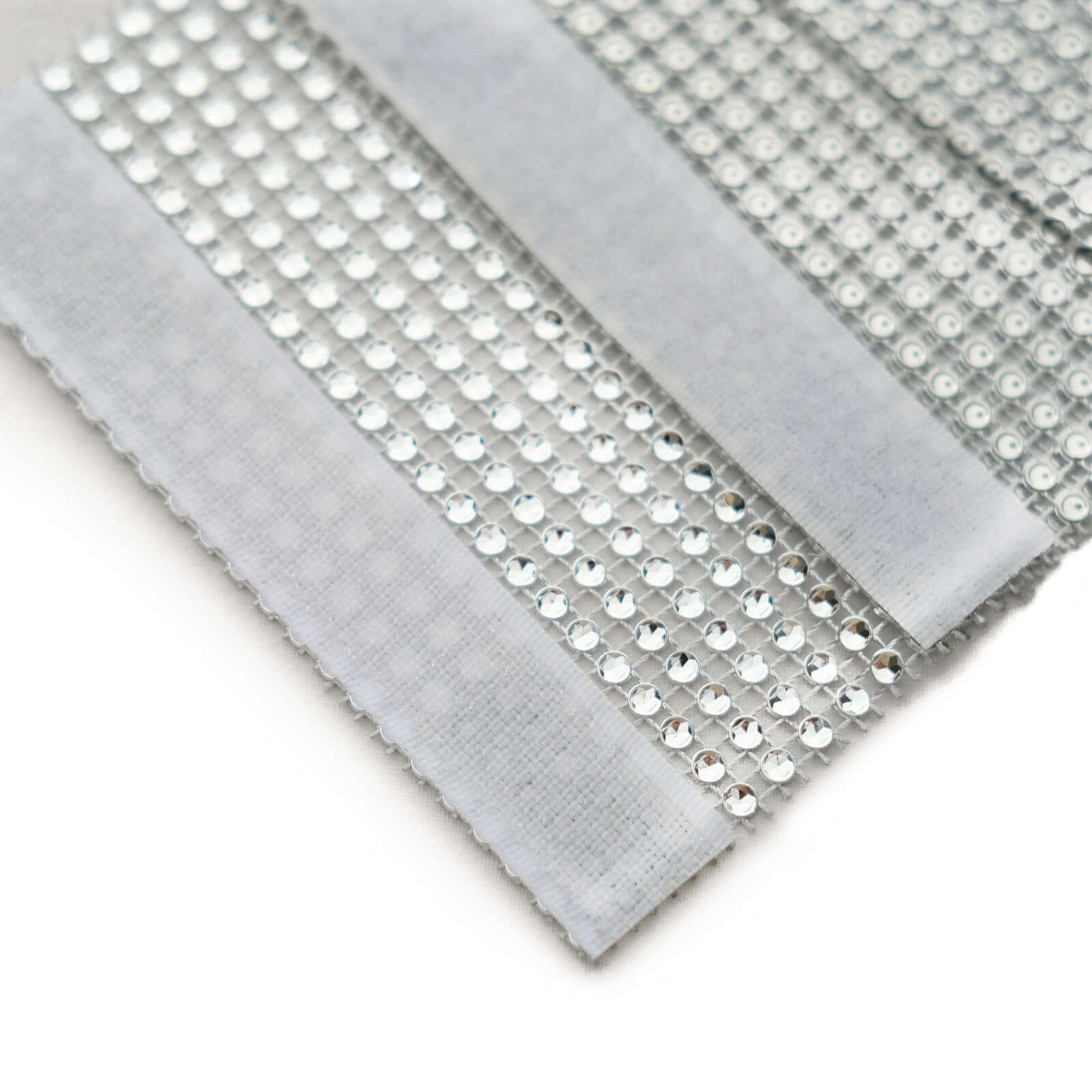4 Pack Silver Rhinestone Mesh Velcro Backdrop Curtain Bands, Large Chair Sash Clip Tie Backs - 5"X10" - Bell Racket Store