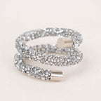 4 Pack Silver Rhinestone Swirl Napkin Rings, Sparkle Cloth Napkin Holders - Bell Racket Store