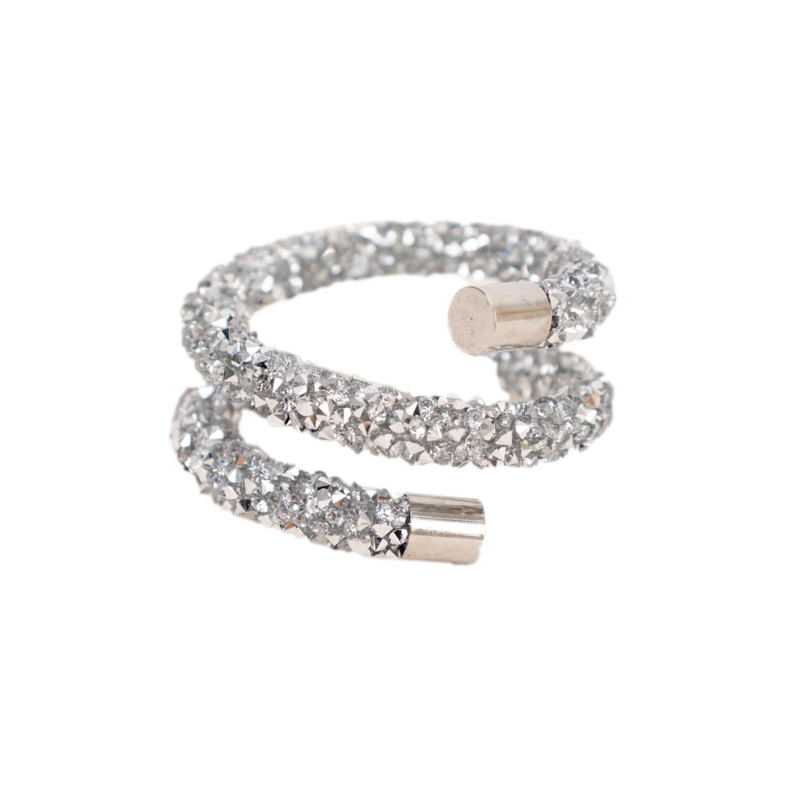 4 Pack Silver Rhinestone Swirl Napkin Rings, Sparkle Cloth Napkin Holders - Bell Racket Store