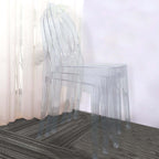 4 Pack Stackable Clear Acrylic Ghost Banquet Chairs with Oval Back, Fully Assembled Armless Event Accent Chair - Bell Racket Store