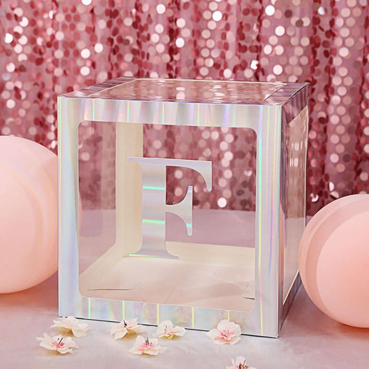 4-Pack Stickers Banner Custom Alphabet "F" Design Iridescent - Text Stick-On Decorative Letters 5"