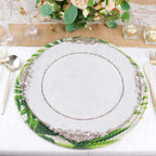 4 - Pack Table Placemats Tropical Leaf Design Green Cotton Round - Woven Indoor/Outdoor Dining Mats 15" - Bell Racket Store